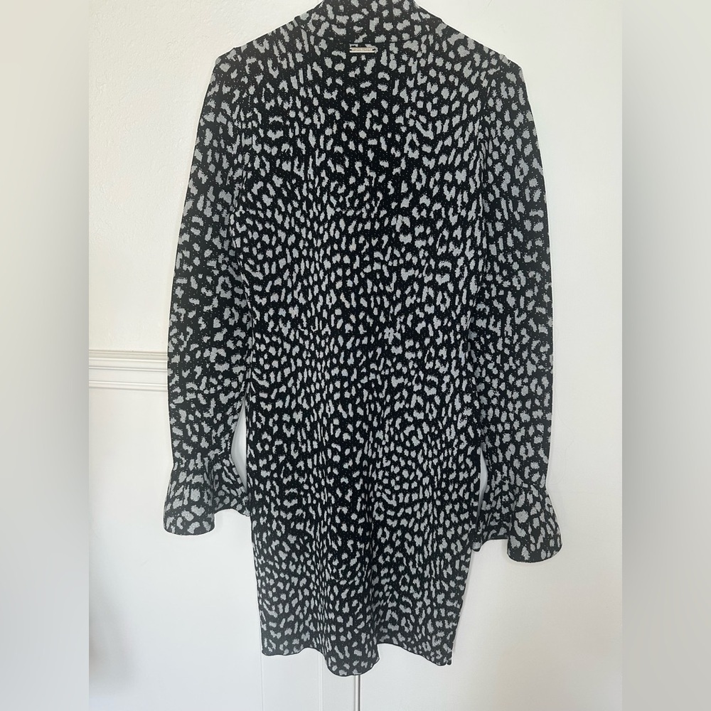 Michael Kors Metallic Cheetah-Print Dress - Black size S - Picture 8 of 12